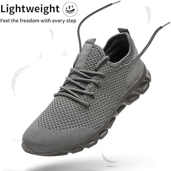 Linenghs Mens Running Shoes Tennis Gym Sneakers Casual Slip On Walking Lightweight Athletic Mesh Workout Breathable Fashion Sports Shoes - Image 4