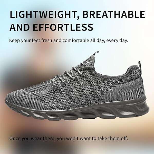 Linenghs Mens Running Shoes Tennis Gym Sneakers Casual Slip On Walking Lightweight Athletic Mesh Workout Breathable Fashion Sports Shoes - Image 5