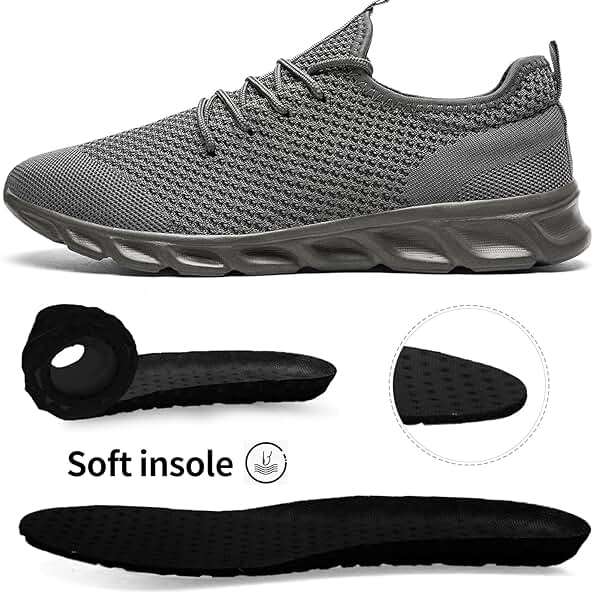 Linenghs Mens Running Shoes Tennis Gym Sneakers Casual Slip On Walking Lightweight Athletic Mesh Workout Breathable Fashion Sports Shoes - Image 7