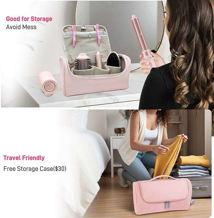 MESCOMB Dual Voltage Hot Air Styler Wrap - 5 in 1 Hair Dryer Brush with Fast Drying Blow Dryer, Styling, Straightening & Volumizing with Travel Bag (100V–240V) Gift for Women - Image 9