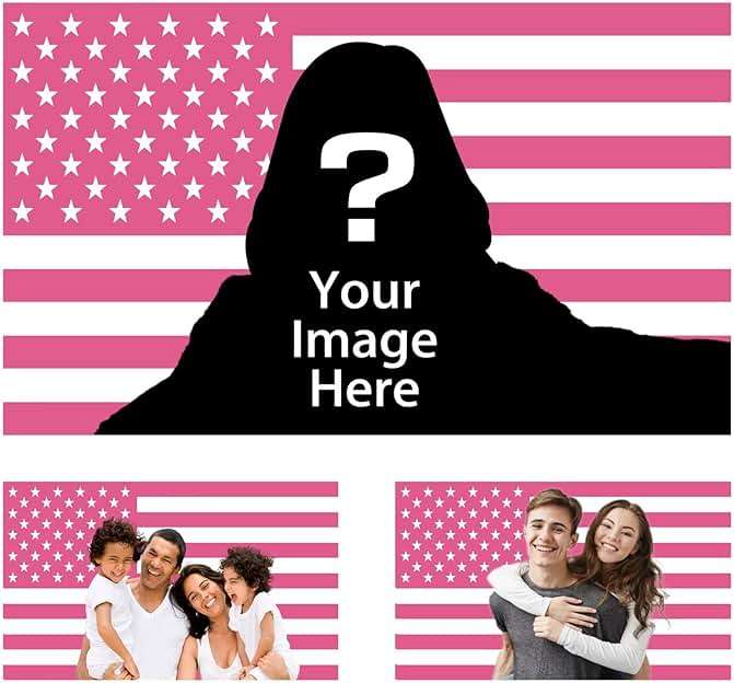 Custom Flag 3x5 Ft Pink Patriotic Decor Room Flag - Image 1