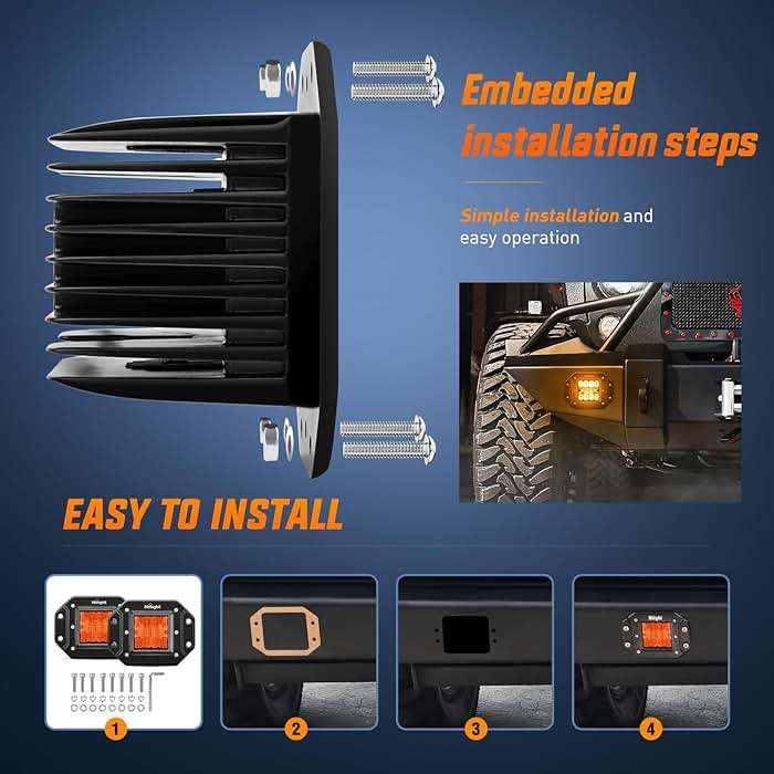 Nilight Flush Mount LED Light Pods 2 PCS 42 W Amber Upgraded Spot Flood Combo Driving Fog Lights Off Road Lights Bumper LED Work Light for Truck SUV ATV UTV Pickup Van Boat Tractor - Image 4