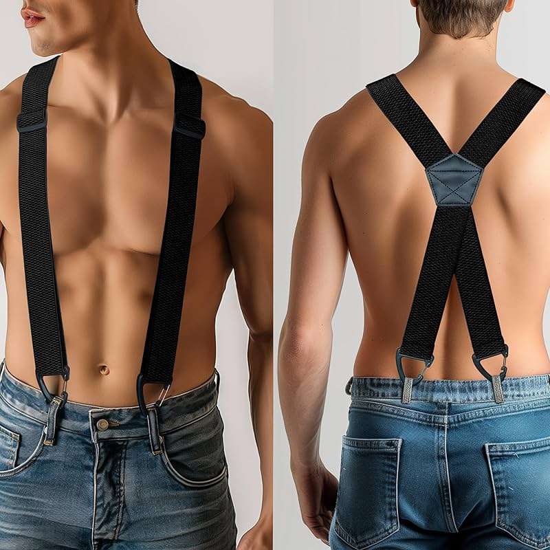 RBOCOTT Mens Hidden Suspender Under Clothes with 4 Snap Loop(3.8cm wide) - Image 2