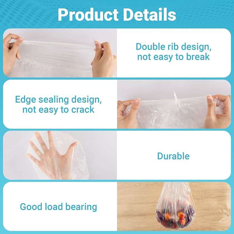 60 PCS RAINFLOW Disposable Kitchen Appliance Covers - Dust Covers for Kitchen Appliances Clear Thickened Dust Cover with Elastic for Household Air Fryer Oven Rice Cookers Fan and Storage (S,M,L) - Image 4
