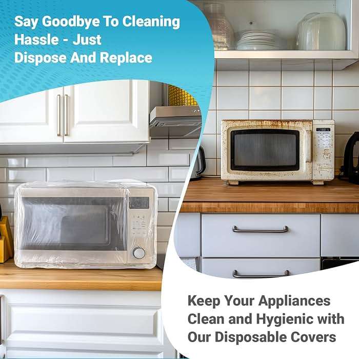 60 PCS RAINFLOW Disposable Kitchen Appliance Covers - Dust Covers for Kitchen Appliances Clear Thickened Dust Cover with Elastic for Household Air Fryer Oven Rice Cookers Fan and Storage (S,M,L) - Image 5