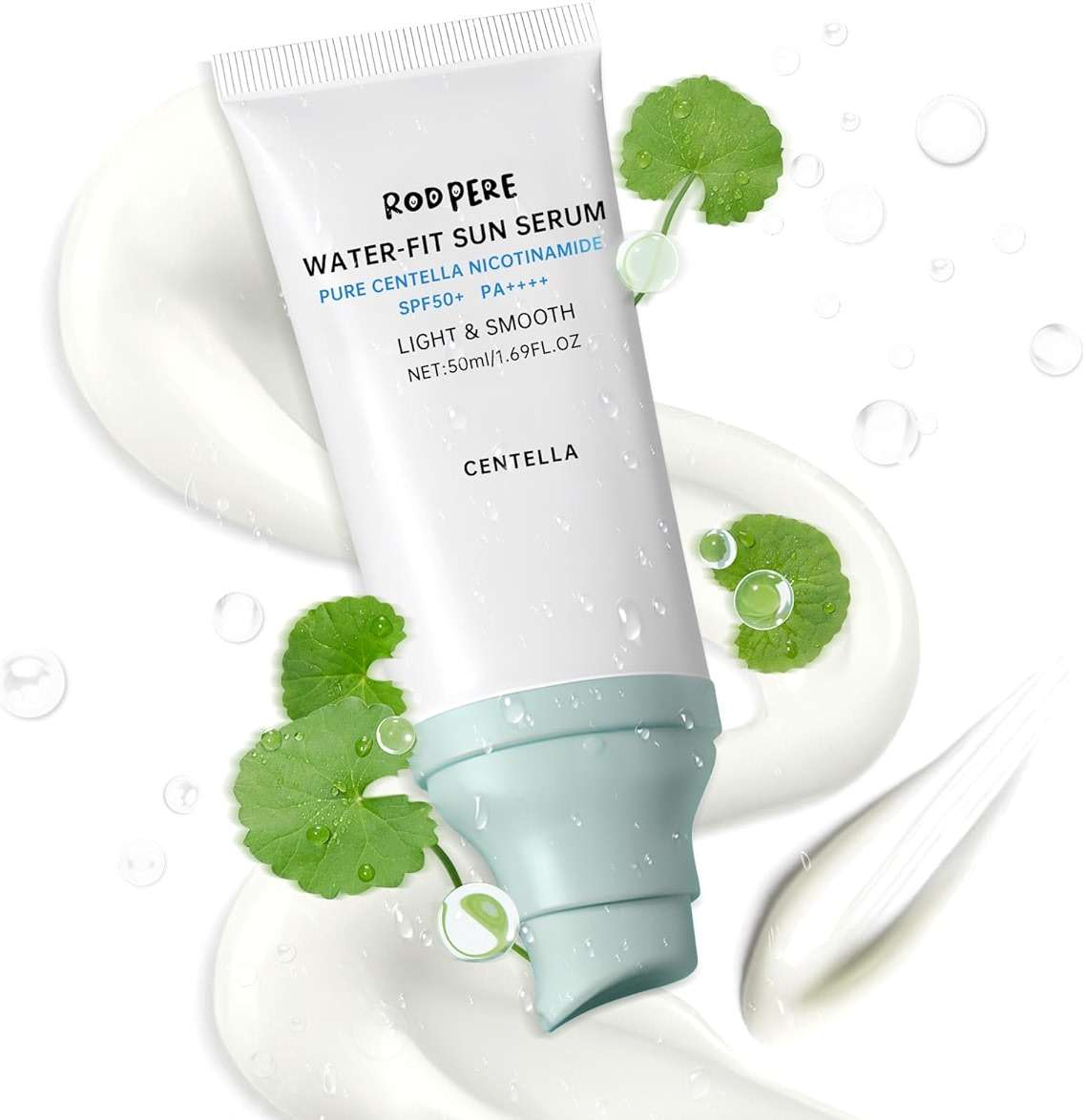 Centella Sunscreen SPF 50+ PA++++, 50ml Korean Sun Screen With Niacinamide For Face & Body, Gentle Water - Fit Sun Serum For Oily & Dry Skin, Long Lasting Moisturizing, No White Cast, Travel Size - Image 1