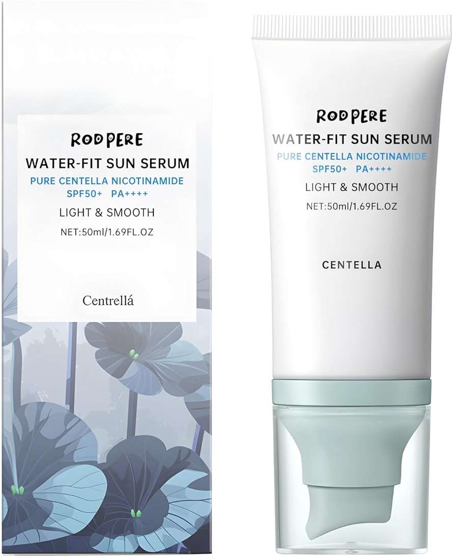 Centella Sunscreen SPF 50+ PA++++, 50ml Korean Sun Screen With Niacinamide For Face & Body, Gentle Water - Fit Sun Serum For Oily & Dry Skin, Long Lasting Moisturizing, No White Cast, Travel Size - Image 8