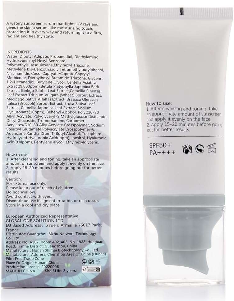 Centella Sunscreen SPF 50+ PA++++, 50ml Korean Sun Screen With Niacinamide For Face & Body, Gentle Water - Fit Sun Serum For Oily & Dry Skin, Long Lasting Moisturizing, No White Cast, Travel Size - Image 9
