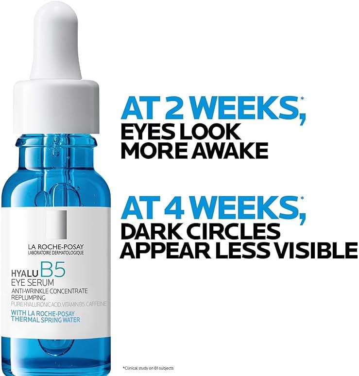 La Roche-Posay Hyalu B5 Eye Serum with Hyaluronic Acid & Caffeine for Dark Circles, Hydrating Serum for Dark Circles and Wrinkles with Roller Ball Applicator, Replumps Under Eye, Fragrance Free - Image 5