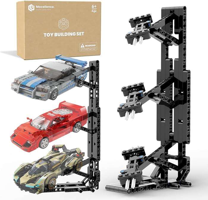 Display Stand for Lego Speed Champion Cars (1 Pack), Upgraded 3-Layer Stand for Lego Car 76917 76908 76918 76915 76914 76907 76901 76902 and More, Display Building Kit for Kids, Boys and Girls - Image 2