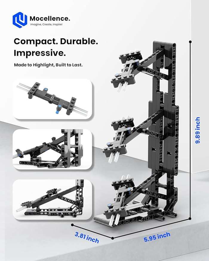 Display Stand for Lego Speed Champion Cars (1 Pack), Upgraded 3-Layer Stand for Lego Car 76917 76908 76918 76915 76914 76907 76901 76902 and More, Display Building Kit for Kids, Boys and Girls - Image 3