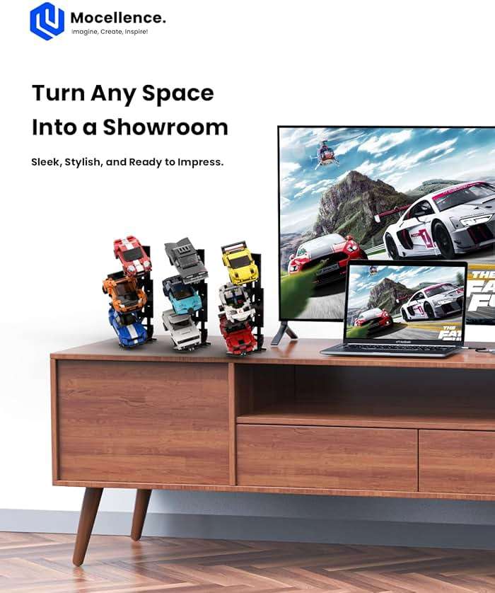 Display Stand for Lego Speed Champion Cars (1 Pack), Upgraded 3-Layer Stand for Lego Car 76917 76908 76918 76915 76914 76907 76901 76902 and More, Display Building Kit for Kids, Boys and Girls - Image 4