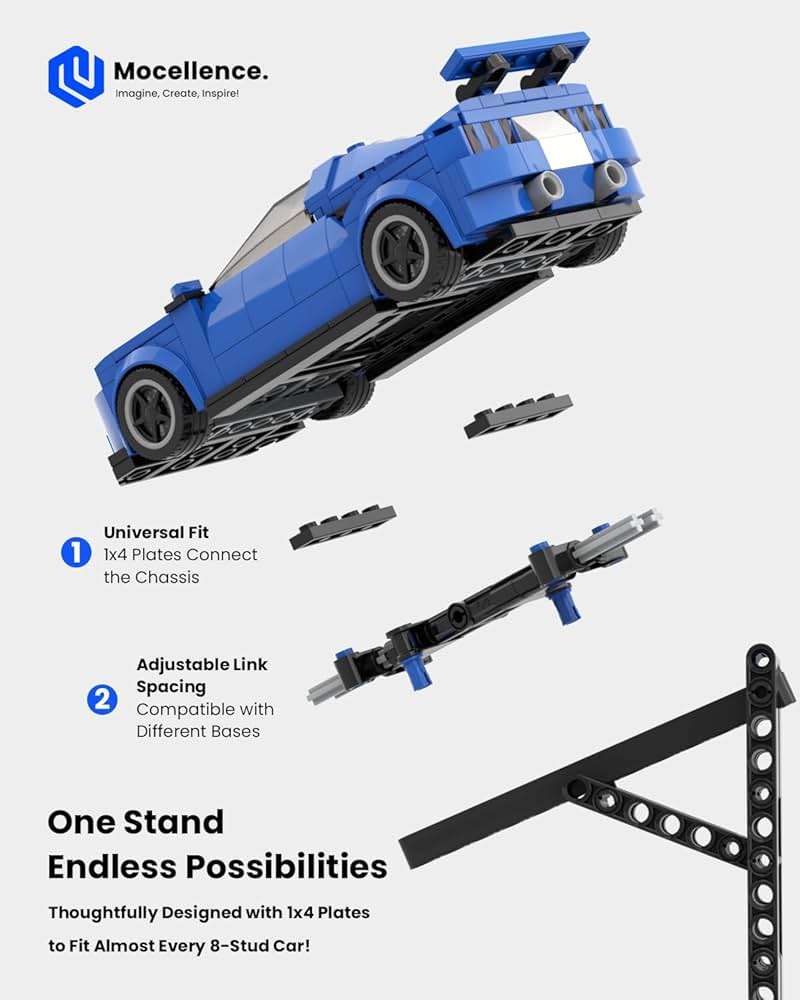 Display Stand for Lego Speed Champion Cars (1 Pack), Upgraded 3-Layer Stand for Lego Car 76917 76908 76918 76915 76914 76907 76901 76902 and More, Display Building Kit for Kids, Boys and Girls - Image 6