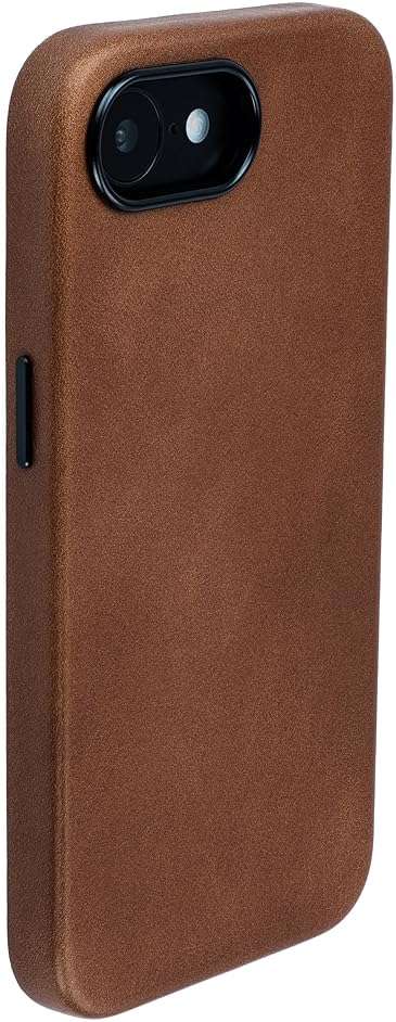 Dockem Genuine Leather Case for iPhone 17e, iPhone 16e, Compatible with MagSafe (MSGL, Brown) - Image 1