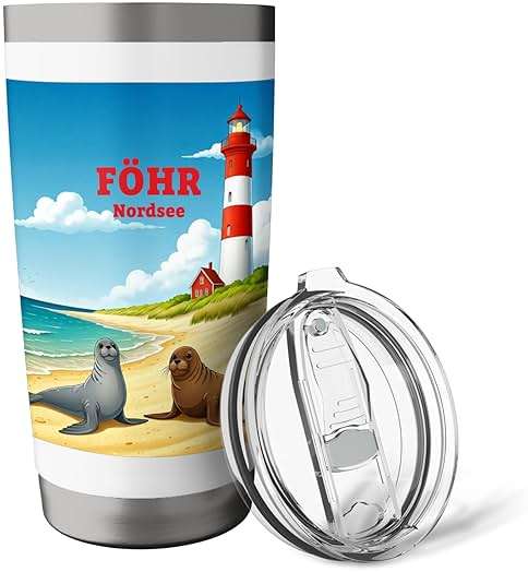 Föhr Nordsee Island Beach Schleswig-Holstein North Frisia Stainless Steel Insulated Tumbler - Image 6