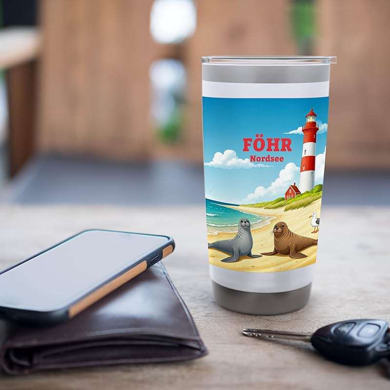 Föhr Nordsee Island Beach Schleswig-Holstein North Frisia Stainless Steel Insulated Tumbler - Image 7