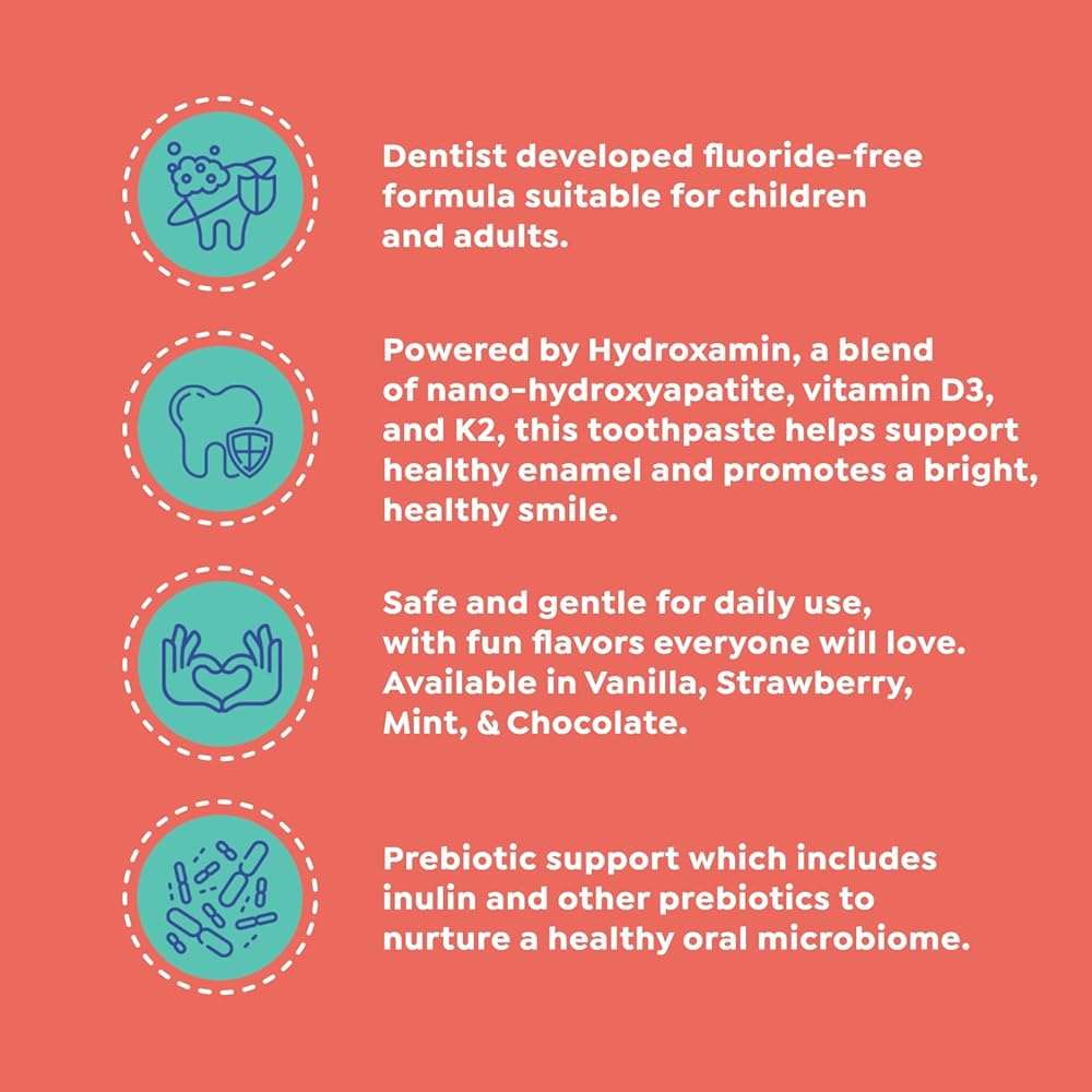 SuperMouth Nano Hydroxyapatite Toothpaste – Non-Fluoride, Remineralizing, Eases Sensitivity, Whitens – Dentist Developed, Safe Clean Ingredients, Microbiome-Friendly, Adults & Kids, 4 Amazing Flavors - Image 2