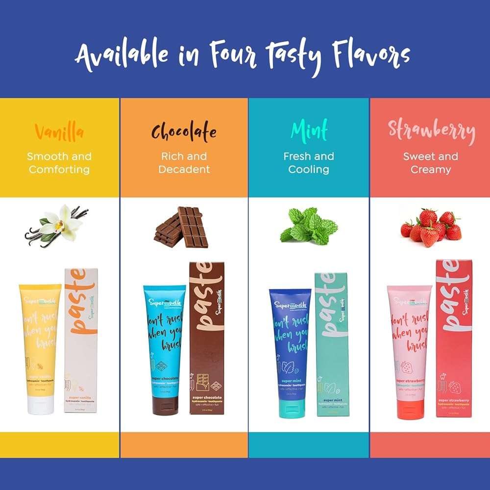 SuperMouth Nano Hydroxyapatite Toothpaste – Non-Fluoride, Remineralizing, Eases Sensitivity, Whitens – Dentist Developed, Safe Clean Ingredients, Microbiome-Friendly, Adults & Kids, 4 Amazing Flavors - Image 5
