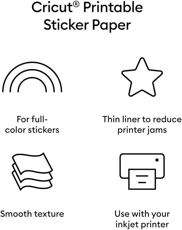 Cricut Sticker Paper (50 White Sheets, 8.5x11), Printable Stickers For Inkjet Printers - Works with Joy Xtra, Explore, & Maker Machines - Image 3
