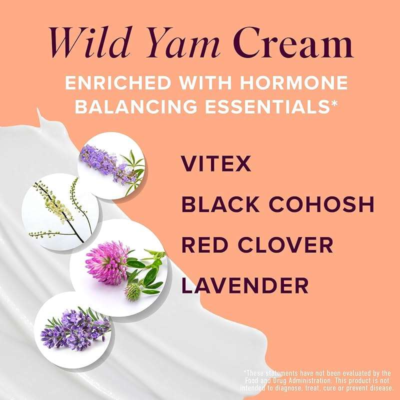 Wild Yam Cream for Hormone Balance | 3450mg Wild Yam for Herbal Menopause & PMS Support | Enriched with Vitex, Black Cohosh, Lavender & More | Estrogen & Progesterone Free Balancing Cream | 4 Oz. - Image 2