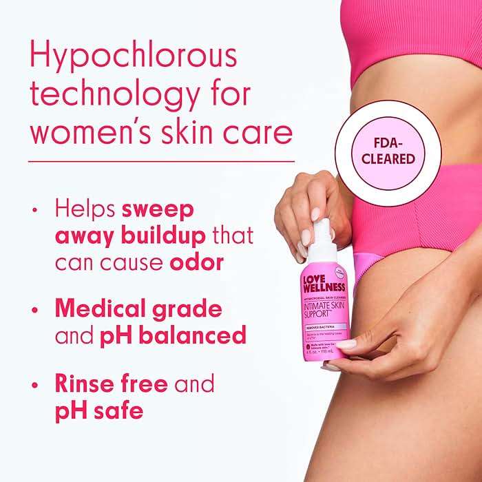 Love Wellness Intimate Skin Support I FDA-Cleared Cleanser Spray I Removes Buildup & Soothes Irritated Skin, Hypochlorous Acid Formula, pH Balanced & Fragrance Free, 4 fl oz - Image 2