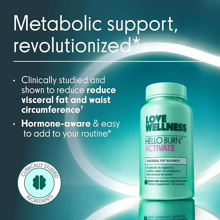 Love Wellness Hello Burn Activate | Support Visceral Fat Burn with HT BPL1 Postbiotic | Supports Healthy Waist Circumference, Longevity and Metabolic Wellness | 30 Count - Image 4