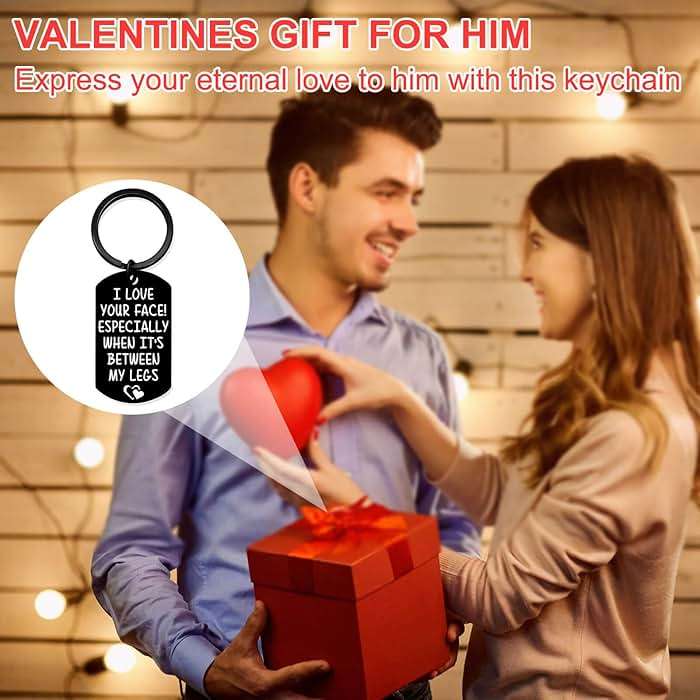 Coolvy Valentines Day Gifts for Him Drive Safe Keychains for Boyfriend Husband Birthday Anniversary Christmas Gifts From Wife (I love your face) - Image 7