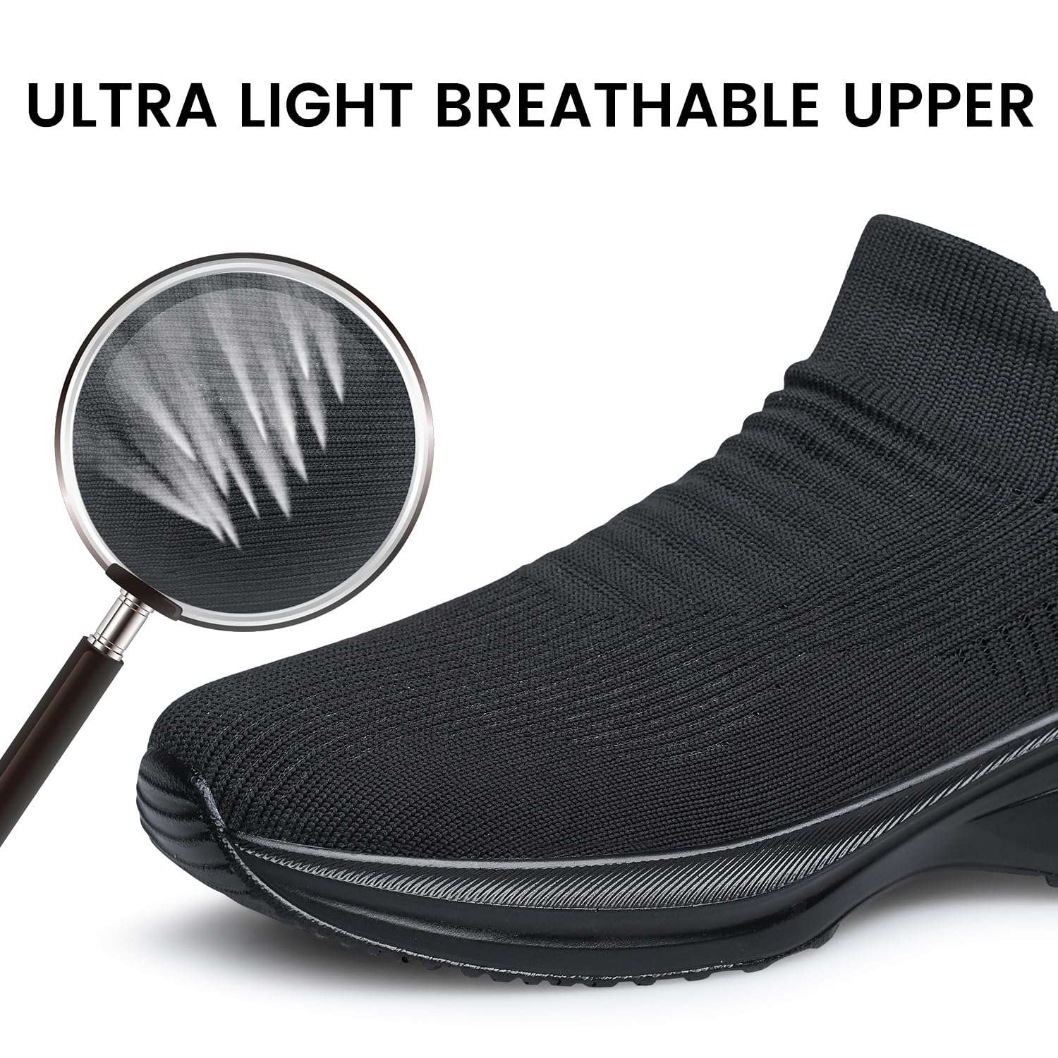 BQQ Mens Walking Shoes Sock Casual Fashion Sneakers Comfortable Slip On Air Cushion Workout Athletic Gym Running Shoes - Image 6