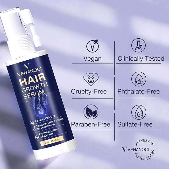 VENANOCI Hair Growth Serum Spray: with Rosemary, Biotin, Batana Oil & Rice Water – Natural Anti-Hair Loss Treatment for Thinning Hair – Promotes Thicker, Fuller Hair for Women & Men – All Hair Types - Image 6