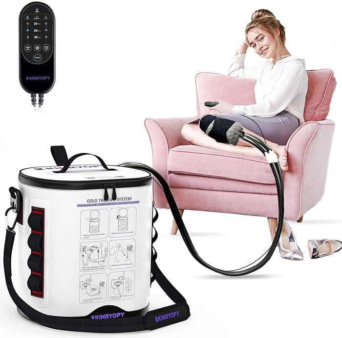 Cold Therapy Machine with Programmable Timer, Portable Ice Machine for Knee After Surgery, Knee Replacement Recovery System, Cryotherapy Pain Relief w/Compression Pad for,Shoulder, Hip and Ankle - Image 1