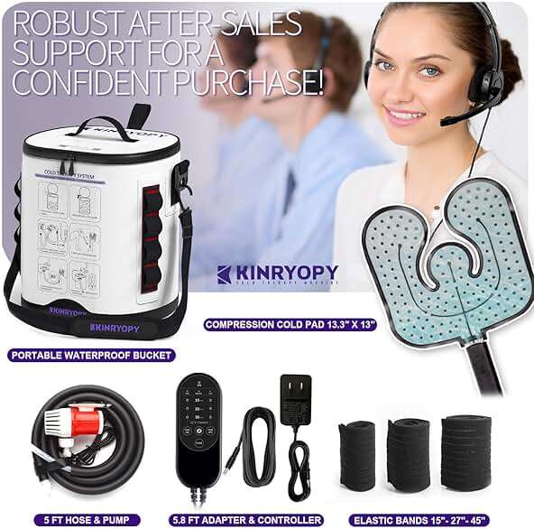 Cold Therapy Machine with Programmable Timer, Portable Ice Machine for Knee After Surgery, Knee Replacement Recovery System, Cryotherapy Pain Relief w/Compression Pad for,Shoulder, Hip and Ankle - Image 7