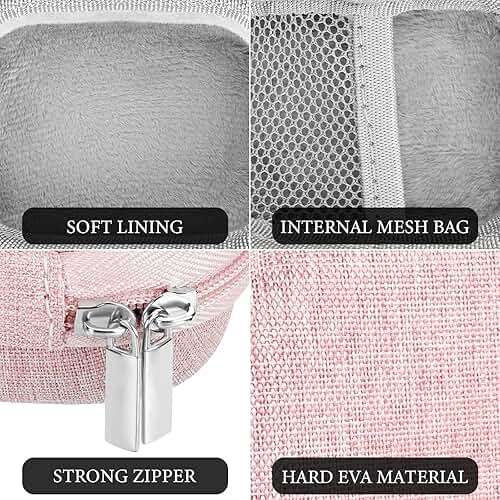 Geekria Shield Earbuds Case Compatible with Sony WF-1000XM6, WF-1000XM5, LinkBuds Clip(WF-LC900)/Open/Fit, Replacement Hard Shell Travel Carrying Bag (Pink) - Image 2