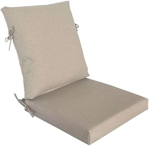 COZYVIDA Outdoor Seat Cushion, Set of 1, 20" x 42",Water-Proof, UV-Resistant 1000+ Hrs, 30D Foam with Recycled Fiber Fill, YKK Zippers, Natural Linen-TPU - Image 1