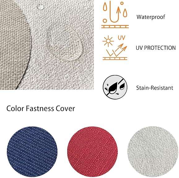 COZYVIDA Outdoor Seat Cushion, Set of 1, 20" x 42",Water-Proof, UV-Resistant 1000+ Hrs, 30D Foam with Recycled Fiber Fill, YKK Zippers, Natural Linen-TPU - Image 5