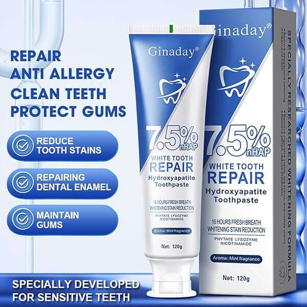 2Pack Hydroxyapatite Toothpastes for Enamel Protection and Tooth Strengthening,Fluoride-Free Toothpaste for Sensitive Teeth Gentle Mint, Fresh Breath for Oral Health - Image 2