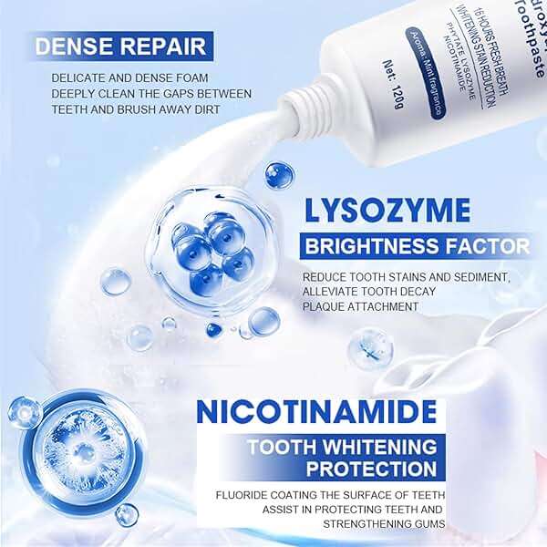 2Pack Hydroxyapatite Toothpastes for Enamel Protection and Tooth Strengthening,Fluoride-Free Toothpaste for Sensitive Teeth Gentle Mint, Fresh Breath for Oral Health - Image 4
