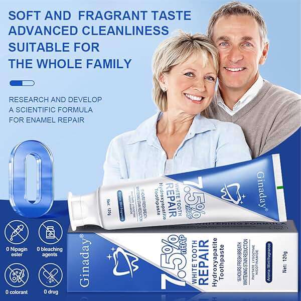 2Pack Hydroxyapatite Toothpastes for Enamel Protection and Tooth Strengthening,Fluoride-Free Toothpaste for Sensitive Teeth Gentle Mint, Fresh Breath for Oral Health - Image 7