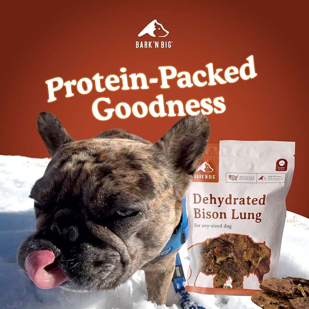 BARK'N BIG Bison Dog Treats - Single Ingredient Lung Dog Treats - Made & Sourced in USA - Dehydrated Bison, High Protein, Low Fat, Easily Digestible for Dogs with Sensitive Stomachs - 5 oz - Image 3