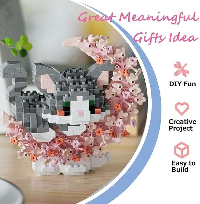 TENYEAH 2 in 1 Micro Cat Building Block Set Animals for Adults, 2 Packs Cat Building Toy, Mini Goodie Bags Stuffers, Classroom Prizes, Animal Party Favor Toy - Image 2