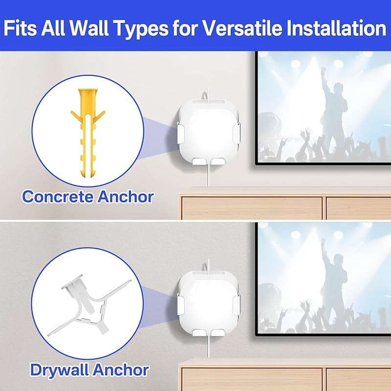 Metal Wall Mount for eero 6+ and eero 6 Wall Mount Bracket - Space Saving Wall Bracket for eero 6 & eero 6 Plus Wall Mount Easy to Install Holder for eero 6 Plus & eero 6 Mesh Wi-Fi Systems - Image 5