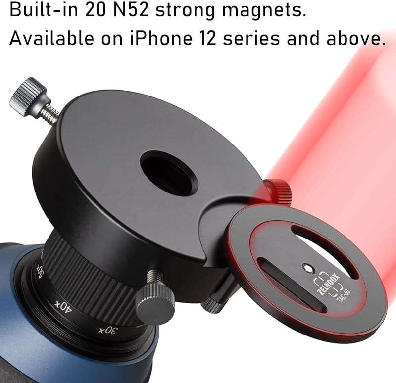 for Magsafe Digiscoping Adapter,Fits Telescope or Spotting Scope 2.5" Eyepiece Max,Magnetic Attachment for iPhone 12/13/14/15/16/17 Pro Max Magnetic Case - Image 2
