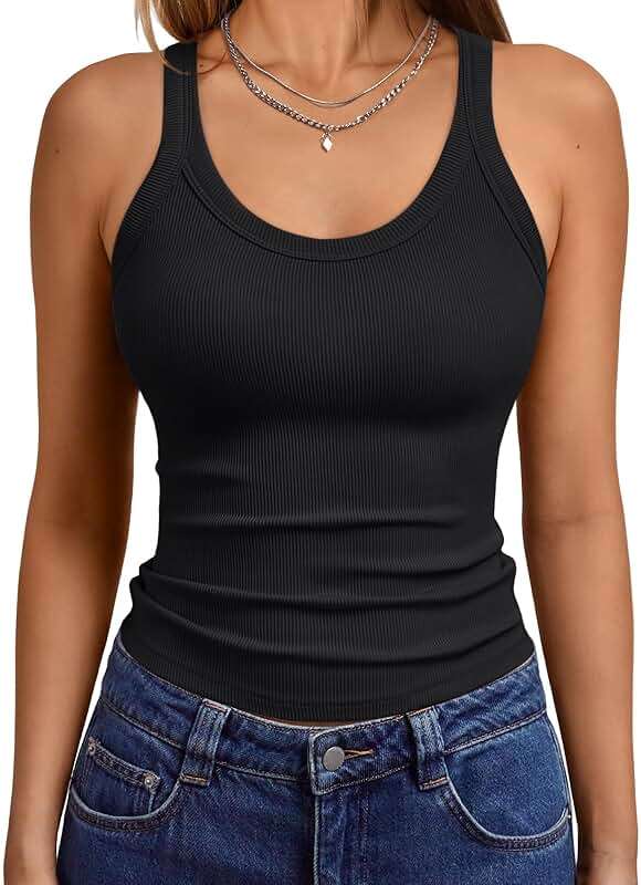Trendy Queen Women's Tank Tops Crop Camisole Summer Fashion Sleeveless Ribbed Workout Basic Going Out Gym Spring Clothes 2026 - Image 1
