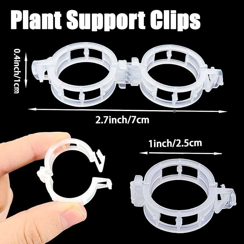 Anyumocz 400 Pcs Plant Support Clips, Snap-On Trellis Clips for Climbing Plants, Tomato & Grape Vine Support, 1" Inner Diameter Plastic Garden Clips to Grow Upright (White) - Image 3