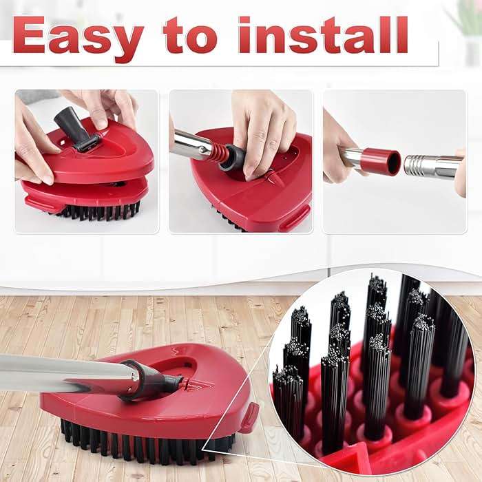 Mop Head Replacement, Base, Mop Handle for Ocedar EasyWring 1-Tank System, 2 Microfiber Mop Refills, Extendable Length 30-59" Mop Handle, Base and Scrubber for All Hard-surfaced Floor - Image 4
