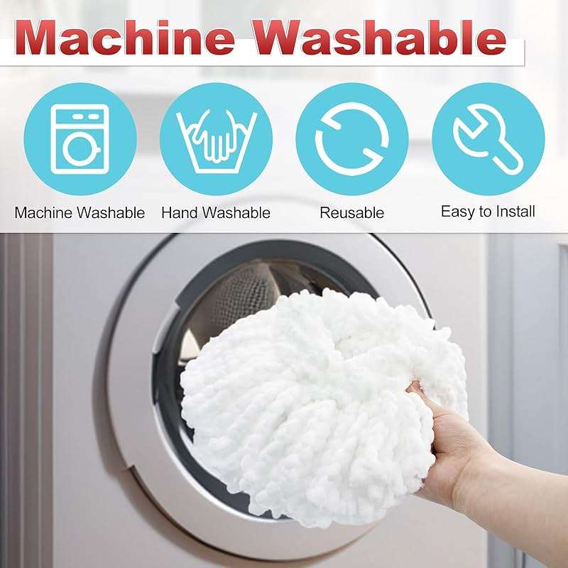 Mop Head Replacement, Base, Mop Handle for Ocedar EasyWring 1-Tank System, 2 Microfiber Mop Refills, Extendable Length 30-59" Mop Handle, Base and Scrubber for All Hard-surfaced Floor - Image 7