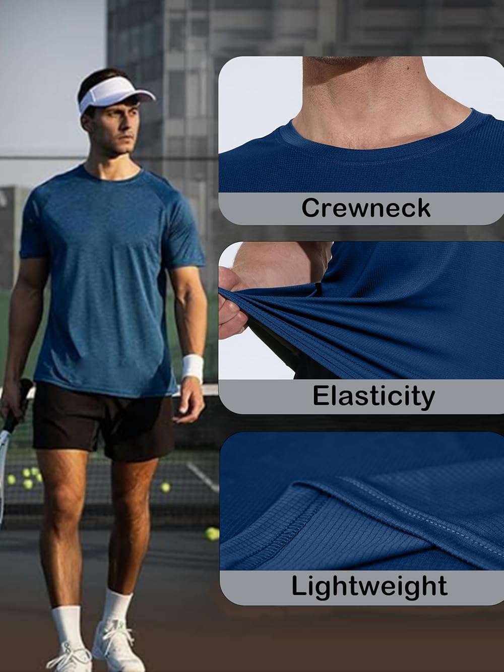 CuterzClub 3 & 5 Pack Shirts for Men Moisture Wicking Workout Performance Dry Fit Mesh Gym Athletic Running T-Shirt - Image 6