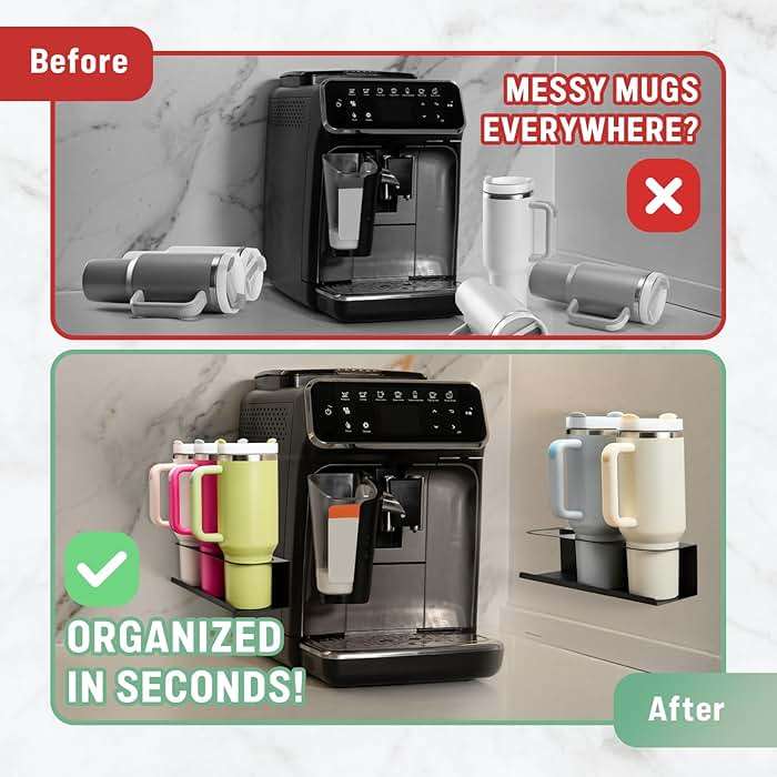 POLRAI 2 Pack Magnetic Stanley Cup Holder for Fridge, Water Bottle Organizer for Tumbler with Double Sided Tape Hold Stanley Cup Accessories for Kitchen Cabinet Wall - Image 4
