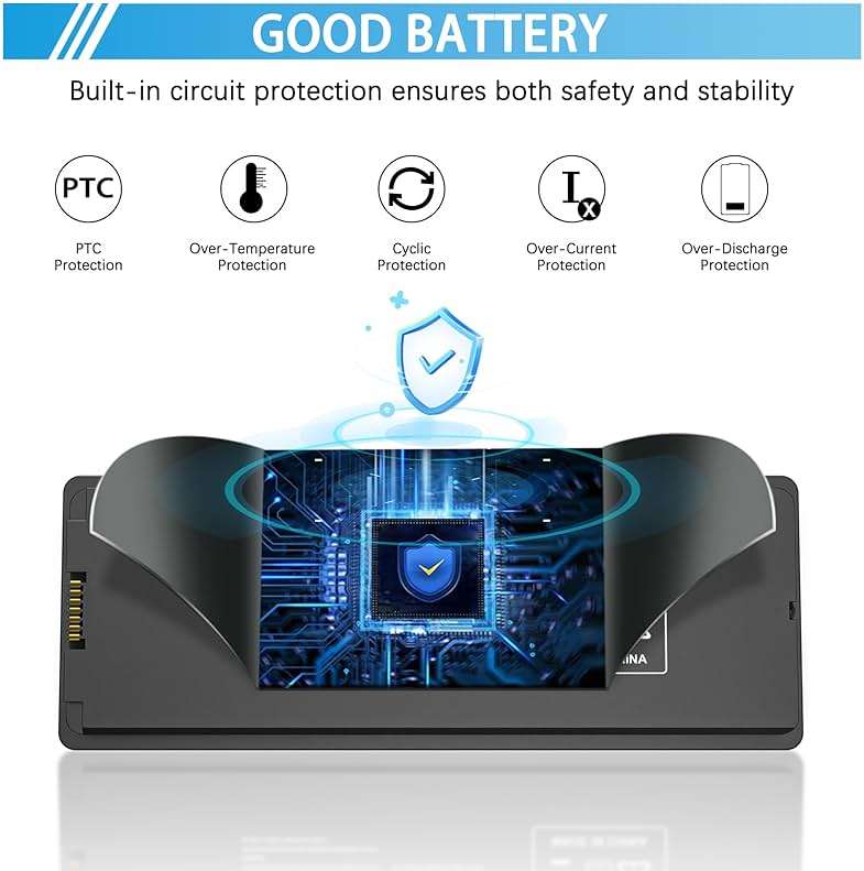 JIONR New A1185 A1181 Laptop Battery for Apple MacBook 13 A1185 A1181 MA561 MA561FE/A MA561G/A MA254 MA255 MB402 MA566 MA561J/A [10.8V 59Wh Black] - Image 5
