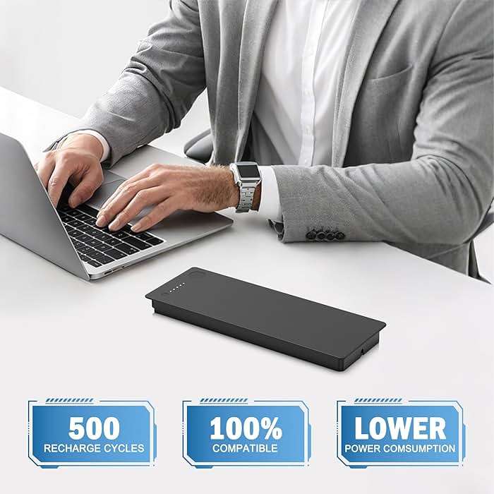 JIONR New A1185 A1181 Laptop Battery for Apple MacBook 13 A1185 A1181 MA561 MA561FE/A MA561G/A MA254 MA255 MB402 MA566 MA561J/A [10.8V 59Wh Black] - Image 7