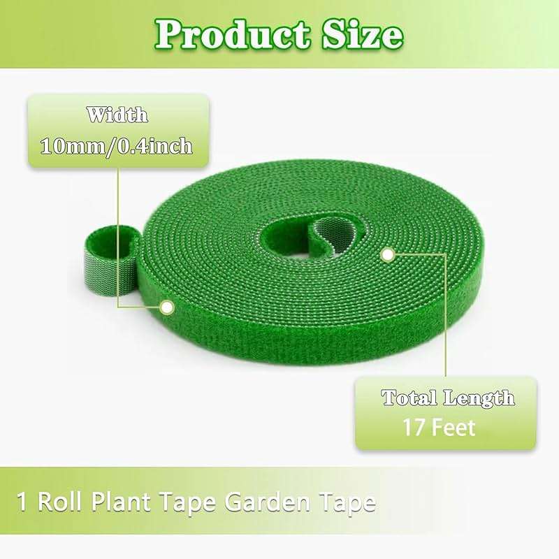Hendont Green Garden Tie,Plant Ties for Climbing Plants,17FT Plant Supports for Effective Growing,Reusable and Adjustable,Plant Ties for Branches Flowers Tomatoes Indoor Outdoor Greenhouse - Image 3